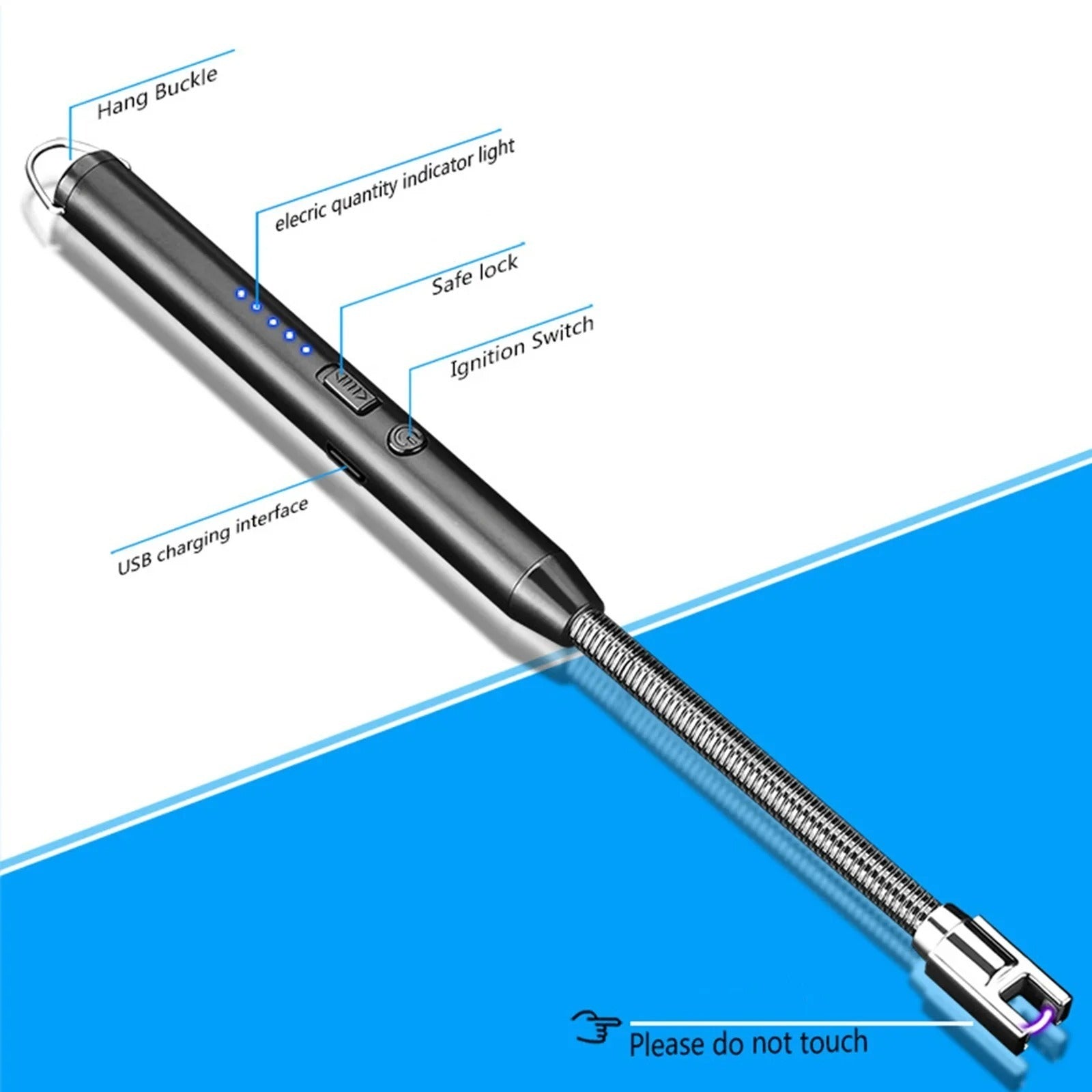 🔥 USB Rechargeable Electric Arc Lighter - Windproof & Flameless | Multi-Purpose