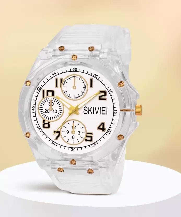 ⌚ SKMEI Transparent Watch - White Chronograph Style Watch ✨