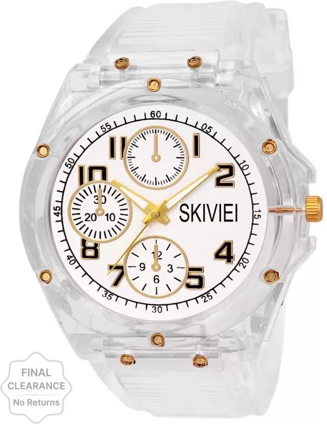 ⌚ SKMEI Transparent Watch - White Chronograph Style Watch ✨