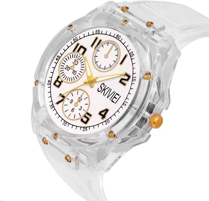⌚ SKMEI Transparent Watch - White Chronograph Style Watch ✨