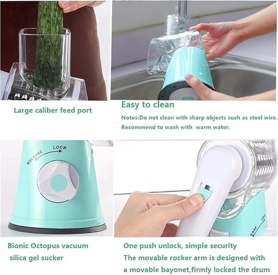🥕 Compact Vegetable Cutter - 3-in-1 Slicer & Shredder 🔪
