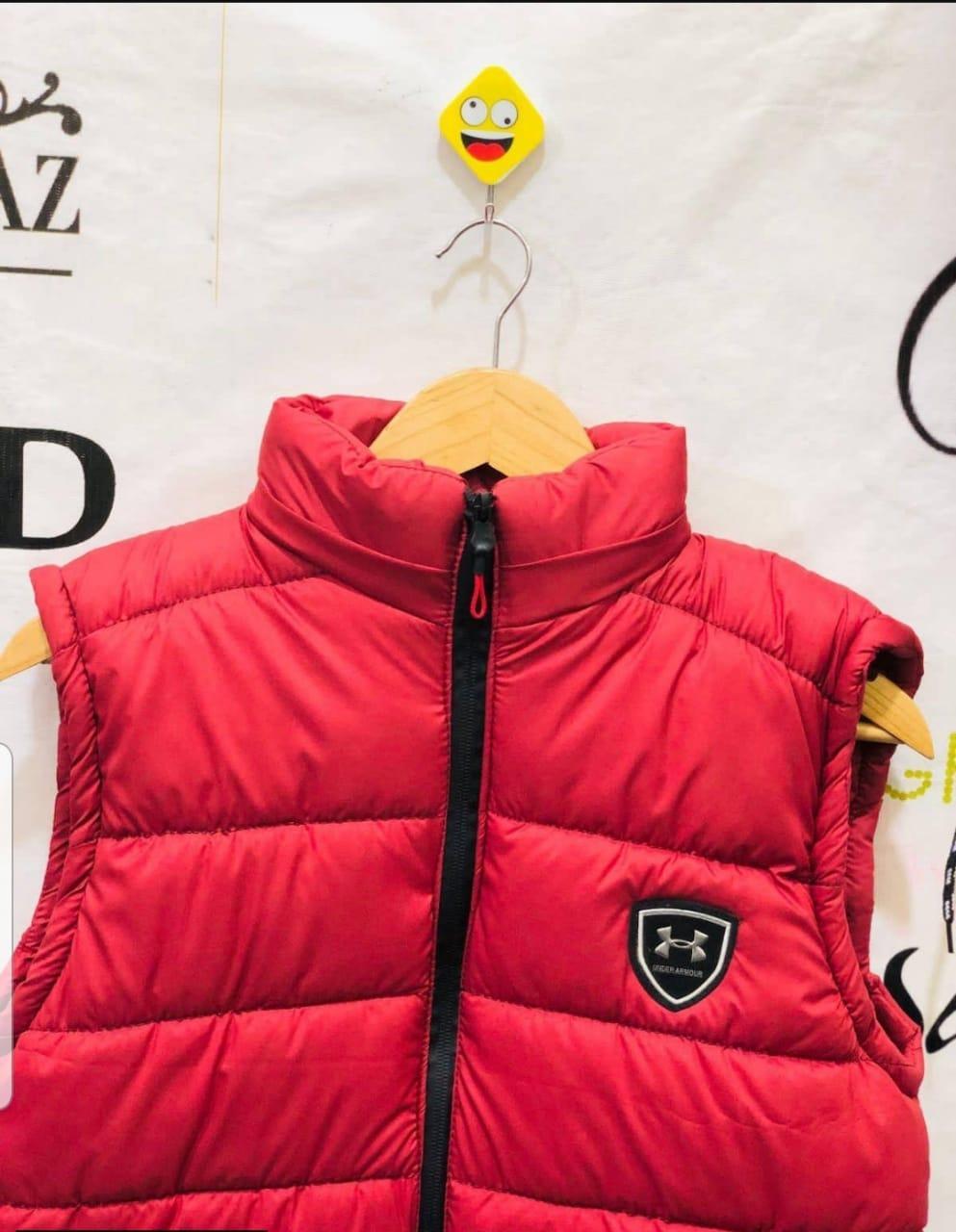 🔥 Men's Premium Red Sleeveless Puffer Jacket - Emporio Armani Style | Winter Collection
