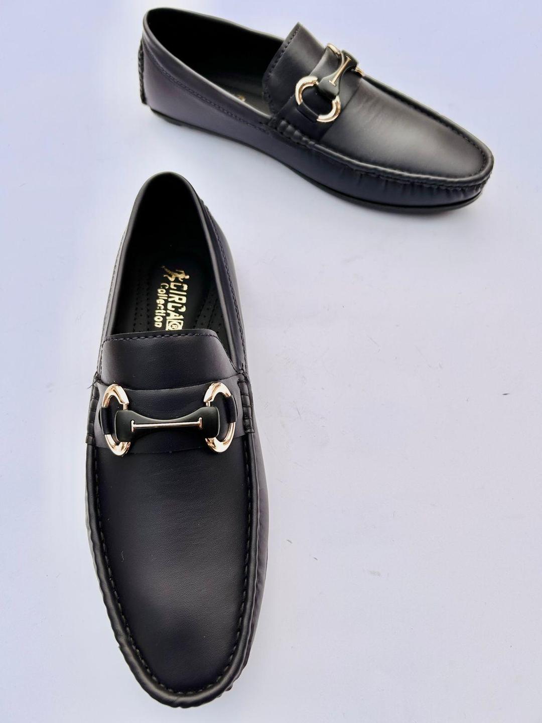 👞 Men's Premium Black Leather Loafers - Casual & Formal | Slip-On Comfort