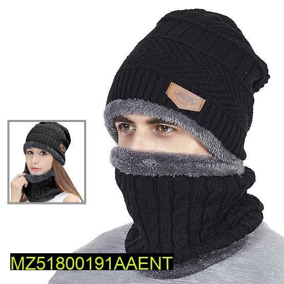 🔥 Double Layered Warmth: Premium Knitted Beanie & Neck Warmer Set | Essential